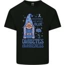 Diabetes Awareness We Wear Blue Gnome Mens Cotton T-Shirt Tee Top Black