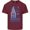 Diabetes Awareness We Wear Blue Gnome Mens Cotton T-Shirt Tee Top Maroon
