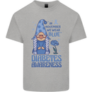 Diabetes Awareness We Wear Blue Gnome Mens Cotton T-Shirt Tee Top Sports Grey