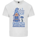 Diabetes Awareness We Wear Blue Gnome Mens Cotton T-Shirt Tee Top White