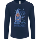 Diabetes Awareness We Wear Blue Gnome Mens Long Sleeve T-Shirt Navy Blue