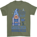 Diabetes Awareness We Wear Blue Gnome Mens T-Shirt 100% Cotton Military Green