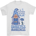 Diabetes Awareness We Wear Blue Gnome Mens T-Shirt 100% Cotton White