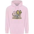 Dilophosaurus Dinosaur Mens 80% Cotton Hoodie Light Pink