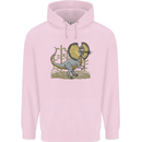 Dilophosaurus Dinosaur Mens 80% Cotton Hoodie Light Pink
