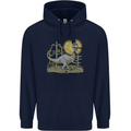 Dilophosaurus Dinosaur Mens 80% Cotton Hoodie Navy Blue