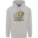 Dilophosaurus Dinosaur Mens 80% Cotton Hoodie Sports Grey