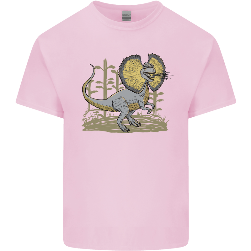 Dilophosaurus Dinosaur Mens Cotton T-Shirt Tee Top Light Pink