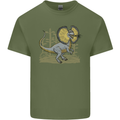 Dilophosaurus Dinosaur Mens Cotton T-Shirt Tee Top Military Green