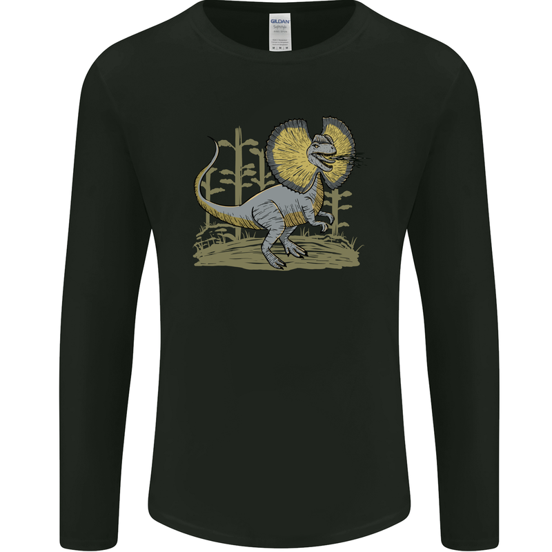 Dilophosaurus Dinosaur Mens Long Sleeve T-Shirt Black