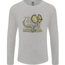 Dilophosaurus Dinosaur Mens Long Sleeve T-Shirt Sports Grey