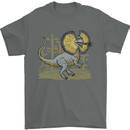 Dilophosaurus Dinosaur Mens T-Shirt 100% Cotton Charcoal