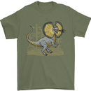 Dilophosaurus Dinosaur Mens T-Shirt 100% Cotton Military Green