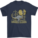 Dilophosaurus Dinosaur Mens T-Shirt 100% Cotton Navy Blue