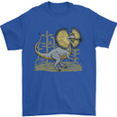 Dilophosaurus Dinosaur Mens T-Shirt 100% Cotton Royal Blue