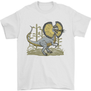 Dilophosaurus Dinosaur Mens T-Shirt 100% Cotton White