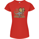 Dilophosaurus Dinosaur Womens Petite Cut T-Shirt Red