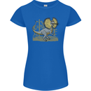 Dilophosaurus Dinosaur Womens Petite Cut T-Shirt Royal Blue