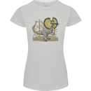 Dilophosaurus Dinosaur Womens Petite Cut T-Shirt Sports Grey