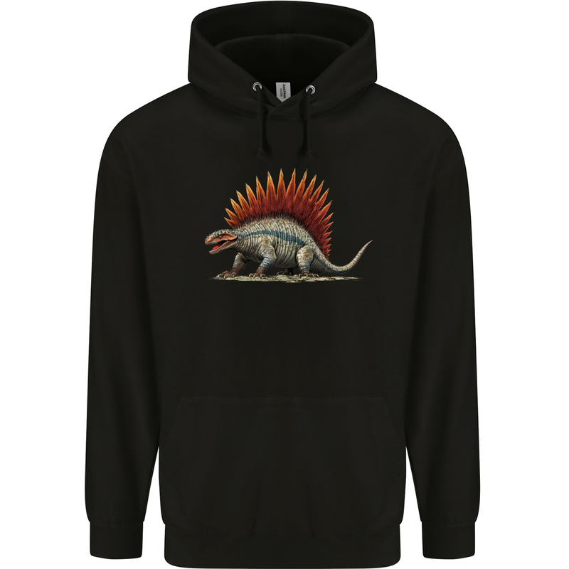 Dimetrodon Dinosaur Mens 80% Cotton Hoodie Black