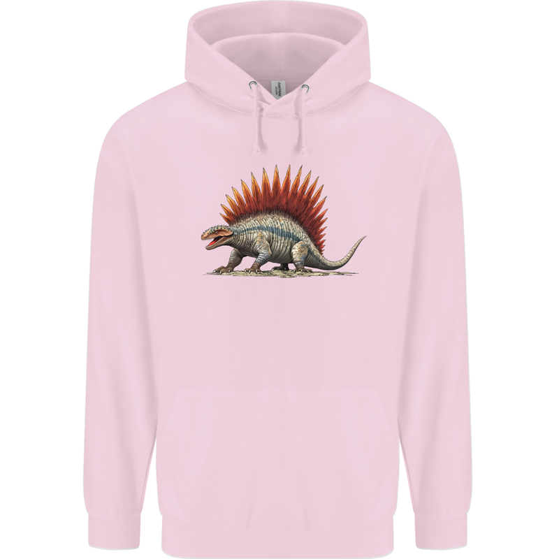 Dimetrodon Dinosaur Mens 80% Cotton Hoodie Light Pink