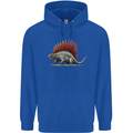 Dimetrodon Dinosaur Mens 80% Cotton Hoodie Royal Blue