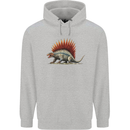 Dimetrodon Dinosaur Mens 80% Cotton Hoodie Sports Grey