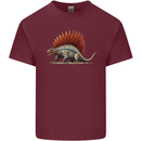 Dimetrodon Dinosaur Mens Cotton T-Shirt Tee Top Maroon