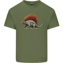 Dimetrodon Dinosaur Mens Cotton T-Shirt Tee Top Military Green