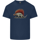 Dimetrodon Dinosaur Mens Cotton T-Shirt Tee Top Navy Blue