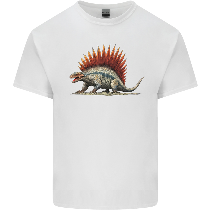 Dimetrodon Dinosaur Mens Cotton T-Shirt Tee Top White