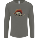 Dimetrodon Dinosaur Mens Long Sleeve T-Shirt Charcoal