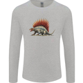 Dimetrodon Dinosaur Mens Long Sleeve T-Shirt Sports Grey