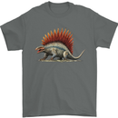 Dimetrodon Dinosaur Mens T-Shirt 100% Cotton Charcoal