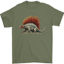 Dimetrodon Dinosaur Mens T-Shirt 100% Cotton Military Green