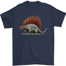 Dimetrodon Dinosaur Mens T-Shirt 100% Cotton Navy Blue