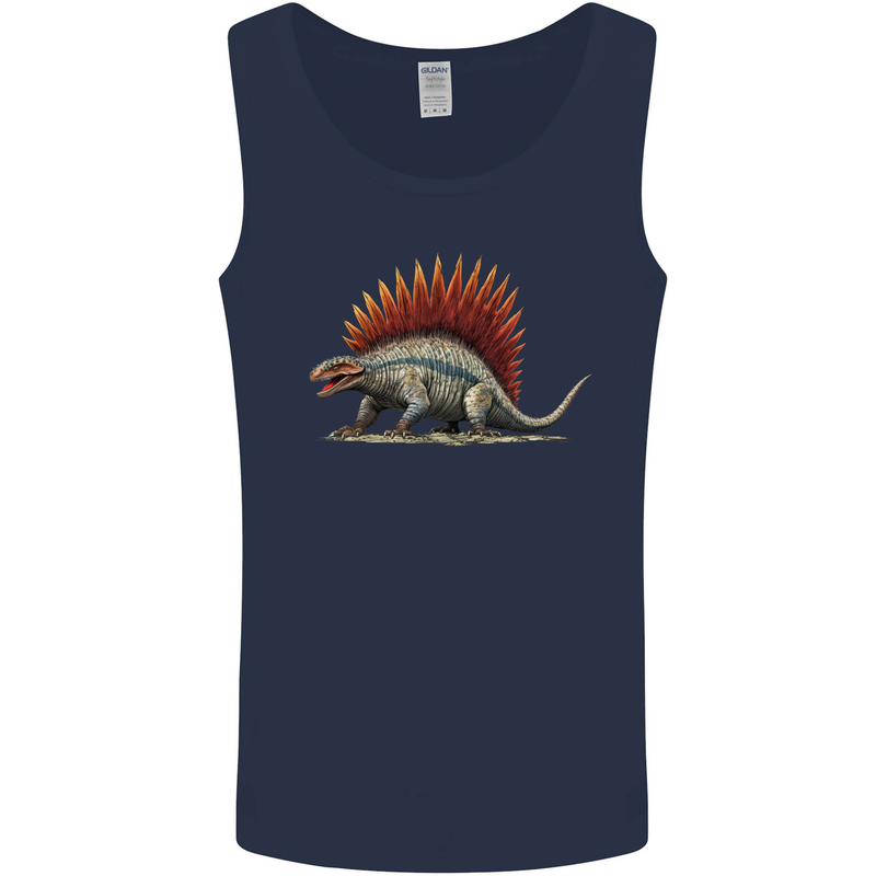 Dimetrodon Dinosaur Mens Vest Tank Top Navy Blue