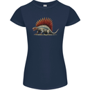 Dimetrodon Dinosaur Womens Petite Cut T-Shirt Navy Blue