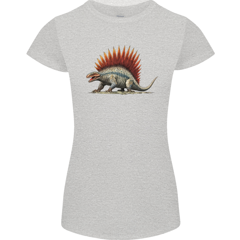 Dimetrodon Dinosaur Womens Petite Cut T-Shirt Sports Grey
