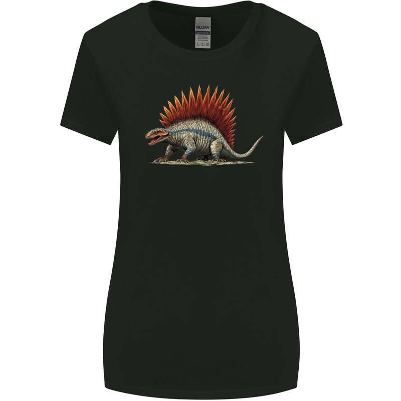 Dimetrodon Dinosaur Womens Wider Cut T-Shirt Black