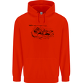 Dinghy Rapids White Water Rafting Whitewater Mens 80% Cotton Hoodie Bright Red