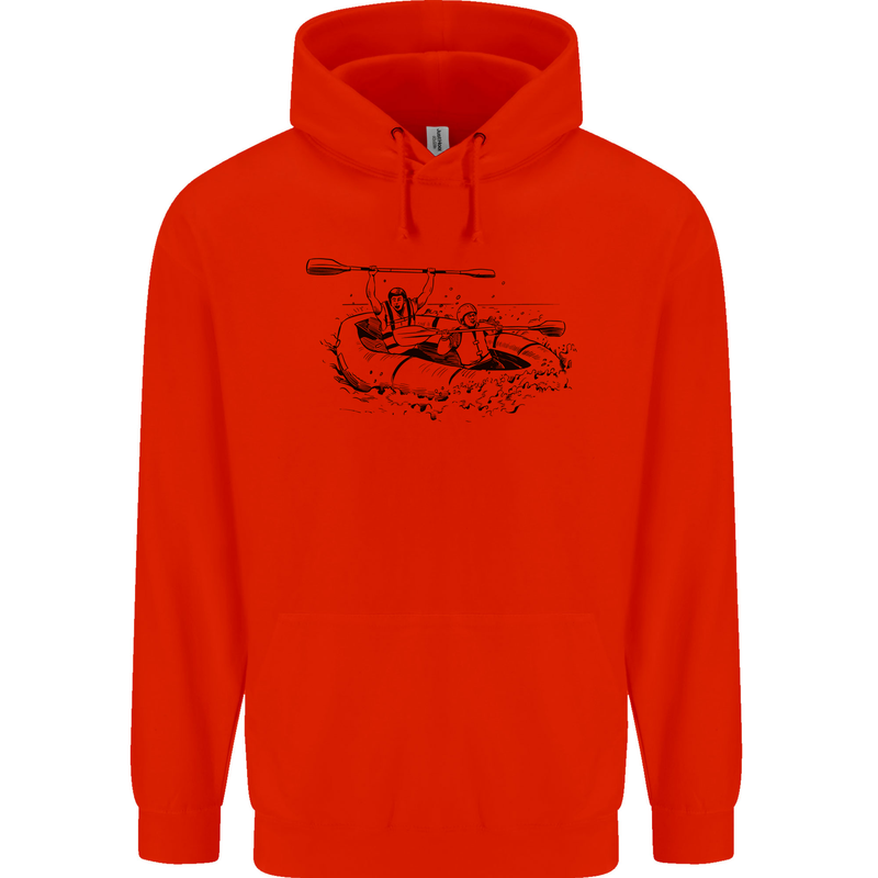 Dinghy Rapids White Water Rafting Whitewater Mens 80% Cotton Hoodie Bright Red