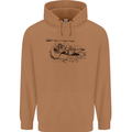 Dinghy Rapids White Water Rafting Whitewater Mens 80% Cotton Hoodie Caramel Latte