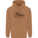 Dinghy Rapids White Water Rafting Whitewater Mens 80% Cotton Hoodie Caramel Latte