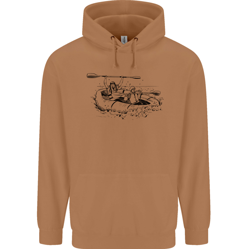 Dinghy Rapids White Water Rafting Whitewater Mens 80% Cotton Hoodie Caramel Latte