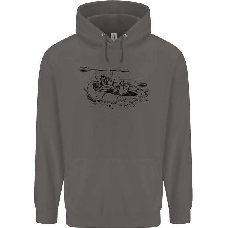 Dinghy Rapids White Water Rafting Whitewater Mens 80% Cotton Hoodie Charcoal