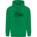 Dinghy Rapids White Water Rafting Whitewater Mens 80% Cotton Hoodie Irish Green