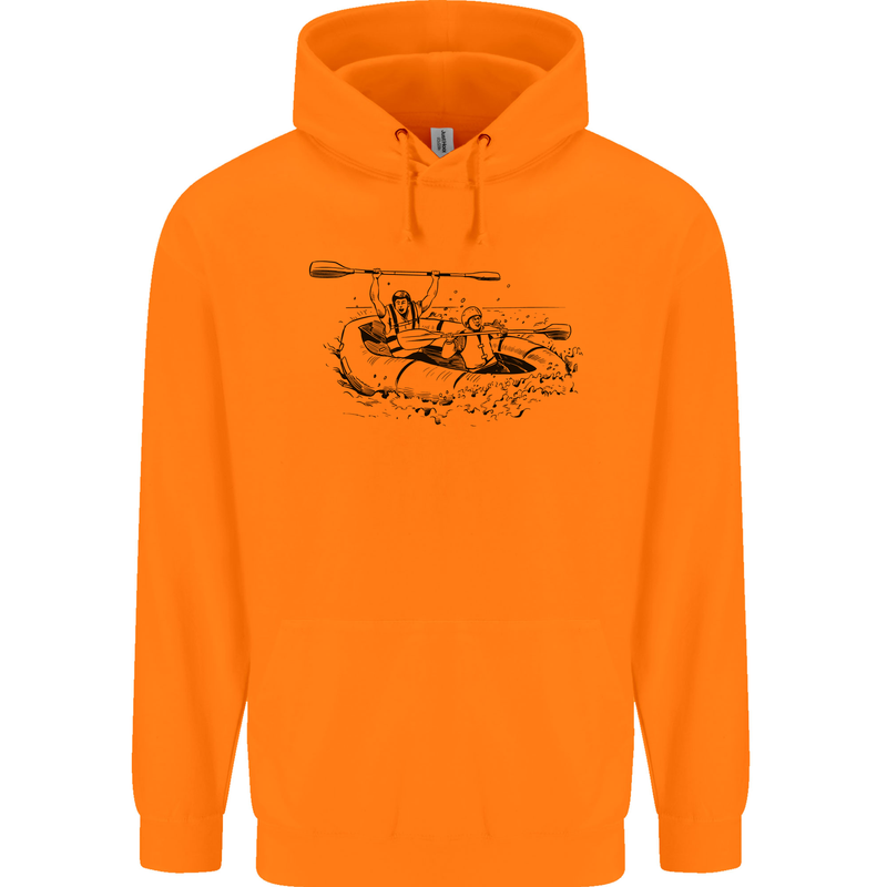 Dinghy Rapids White Water Rafting Whitewater Mens 80% Cotton Hoodie Orange