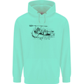 Dinghy Rapids White Water Rafting Whitewater Mens 80% Cotton Hoodie Peppermint