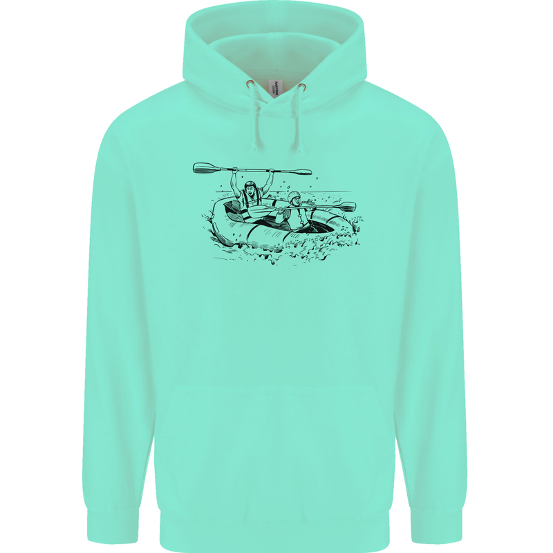 Dinghy Rapids White Water Rafting Whitewater Mens 80% Cotton Hoodie Peppermint